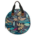 Embroidery Thread Bag with Maple Leaves Round Embroidered Circle Bag Blue Color Knitting Tote Bag Sewing Accessories 🇨🇳