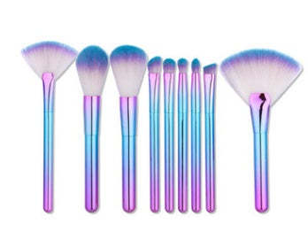 9 sets of make-up brush cover brush makeup brush suit cylinder fan eye brush powder paint 🇨🇳