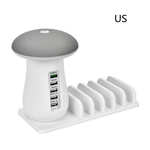 2 In 1 Multifunction Mushroom Lamp LED Lamp Holder USB Charger Home Office Supplies 🇨🇳