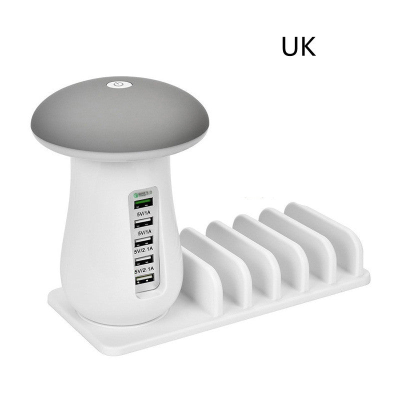 2 In 1 Multifunction Mushroom Lamp LED Lamp Holder USB Charger Home Office Supplies 🇨🇳