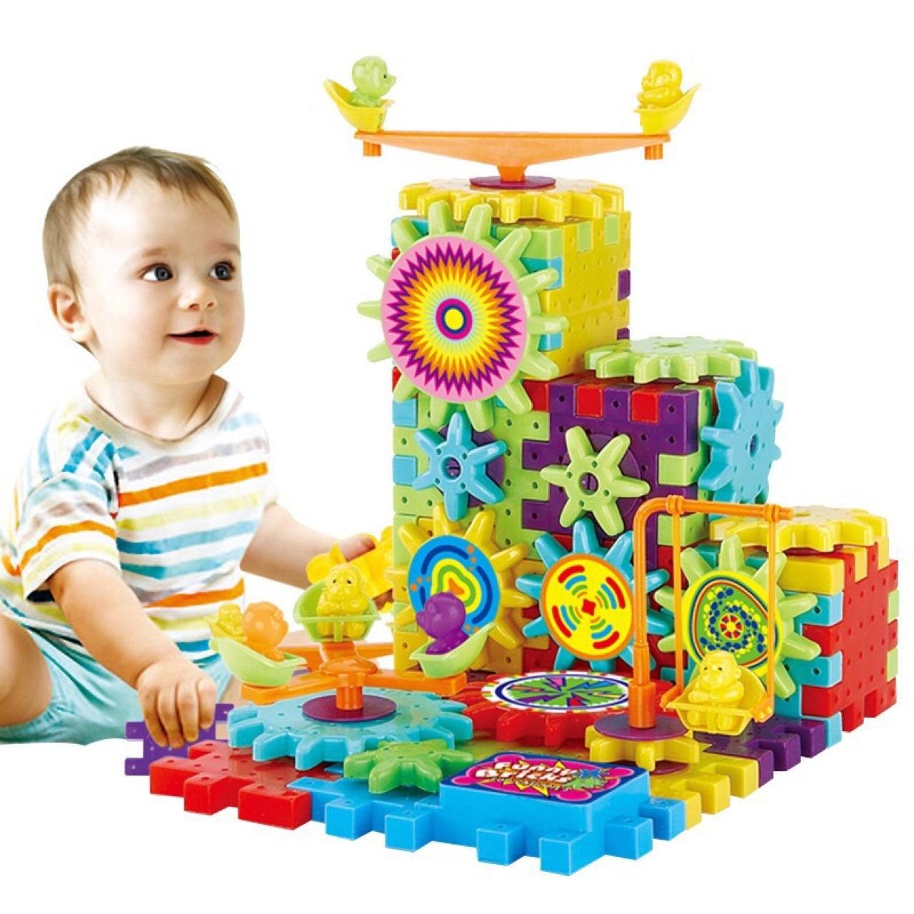 Electric Gears 3D Model Building Kits Plastic Brick Blocks Educational Toys for Kids 🇨🇳
