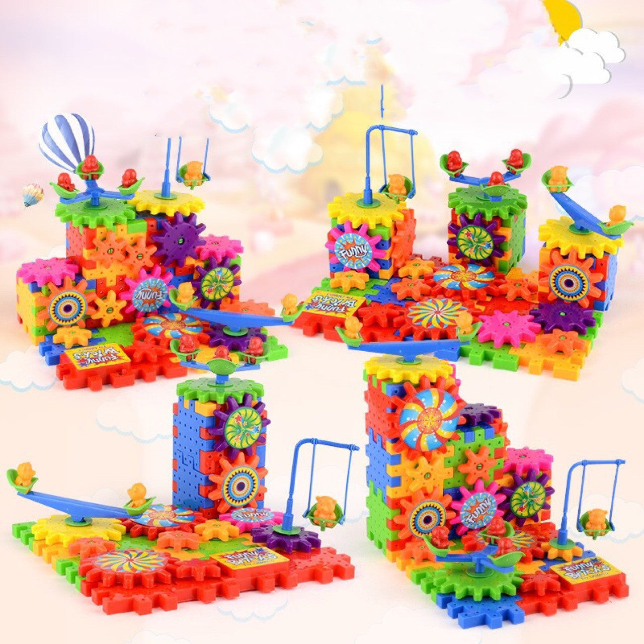 Electric Gears 3D Model Building Kits Plastic Brick Blocks Educational Toys for Kids 🇨🇳