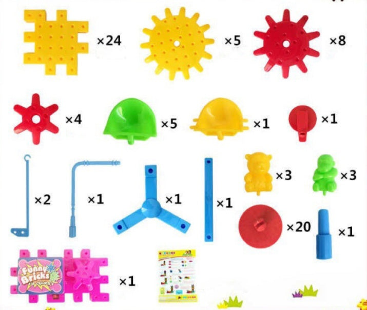 Electric Gears 3D Model Building Kits Plastic Brick Blocks Educational Toys for Kids 🇨🇳