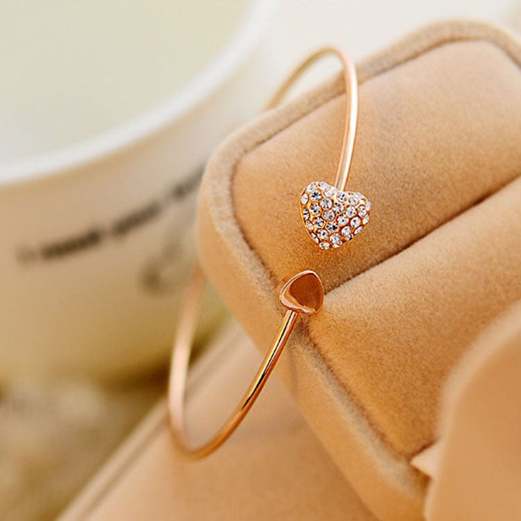 Korean Full Diamond Heart-Shaped Love Bracelet 🇨🇳