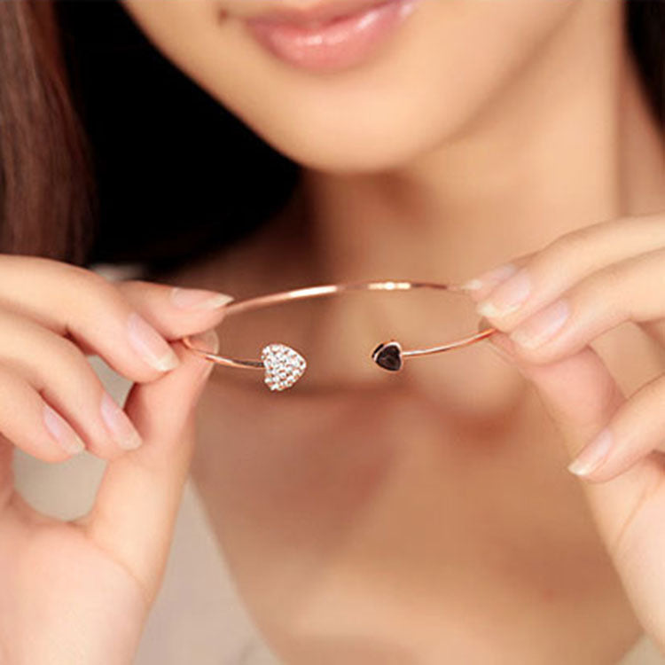 Korean Full Diamond Heart-Shaped Love Bracelet 🇨🇳