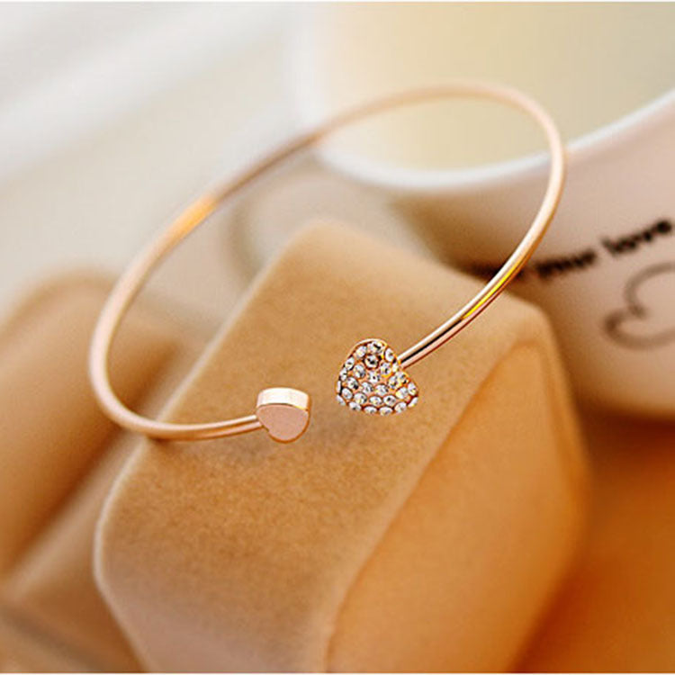 Korean Full Diamond Heart-Shaped Love Bracelet 🇨🇳
