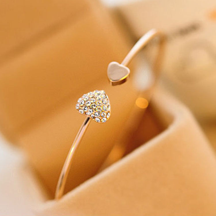 Korean Full Diamond Heart-Shaped Love Bracelet 🇨🇳