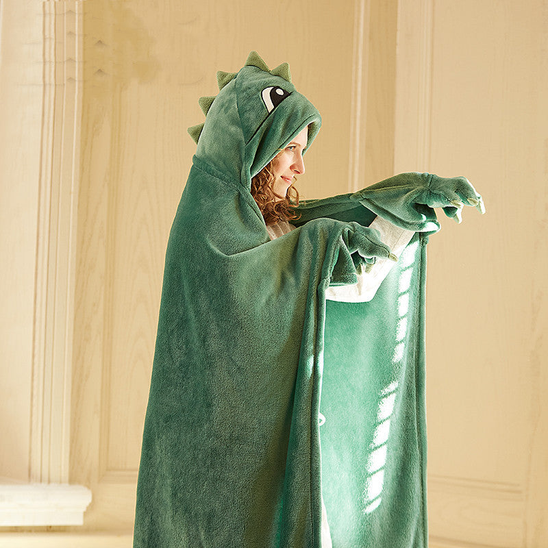 Flannel Siesta Blanket With Hood Shawl 🇨🇳