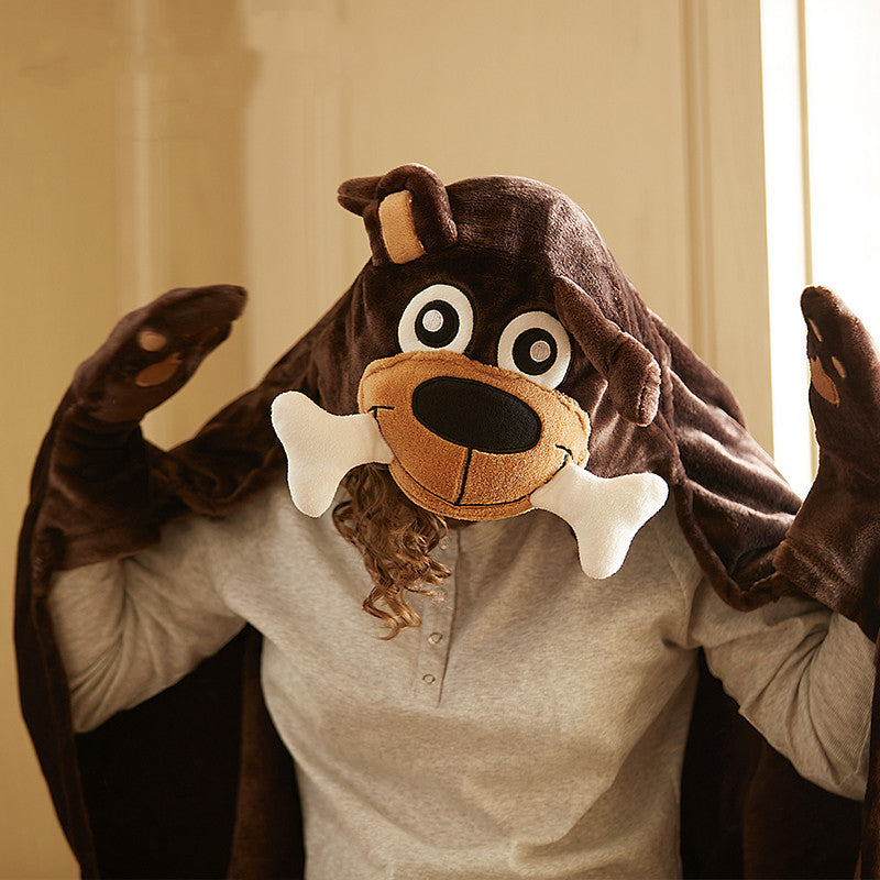 Flannel Siesta Blanket With Hood Shawl 🇨🇳