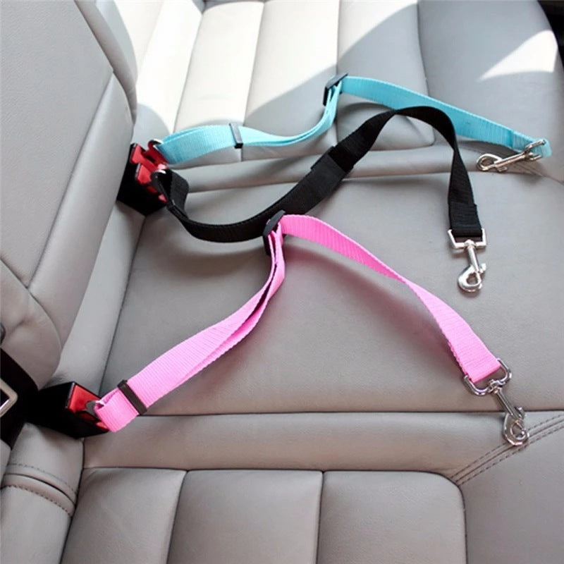 Adjustable Pet Cat Dog Car Seat Belt Pet Seat Vehicle Dog Harness Lead Clip Safety Lever Traction Dog Collars Dogs Accessoires Pets Products 🇨🇳