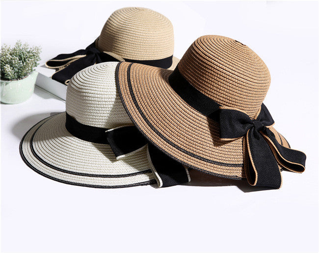 Sun Hat Big Black Bow Summer Hats For Women 🇨🇳
