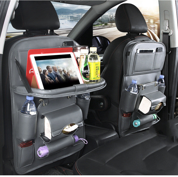 PU Leather Car Storage Bag Multifunction Seat Back Tray Hanging Bag Waterproof Organizer Interior Accessories 🇨🇳