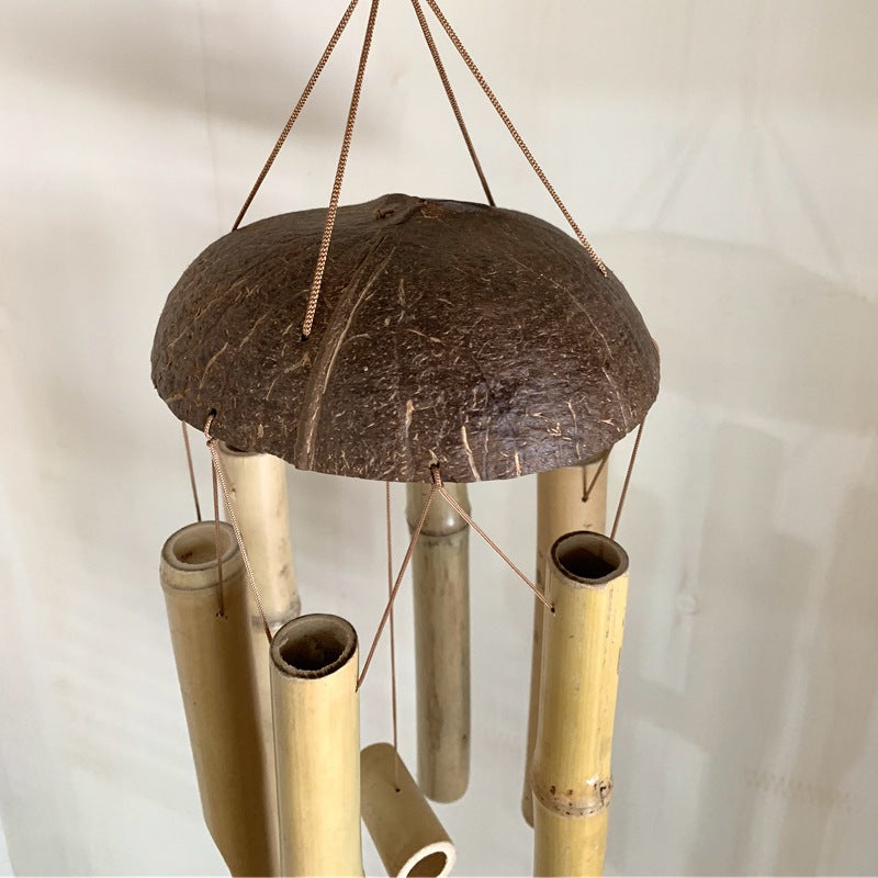 Bamboo Wind Chimes Ornaments Coconut Shell Covered Bamboo Wind Chimes 🇨🇳