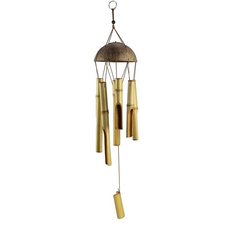 Bamboo Wind Chimes Ornaments Coconut Shell Covered Bamboo Wind Chimes 🇨🇳