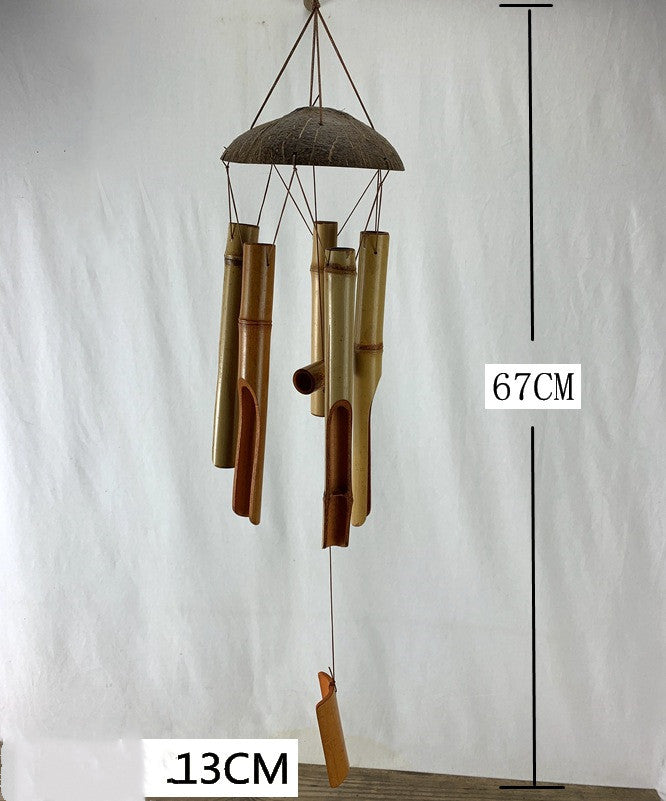 Bamboo Wind Chimes Ornaments Coconut Shell Covered Bamboo Wind Chimes 🇨🇳