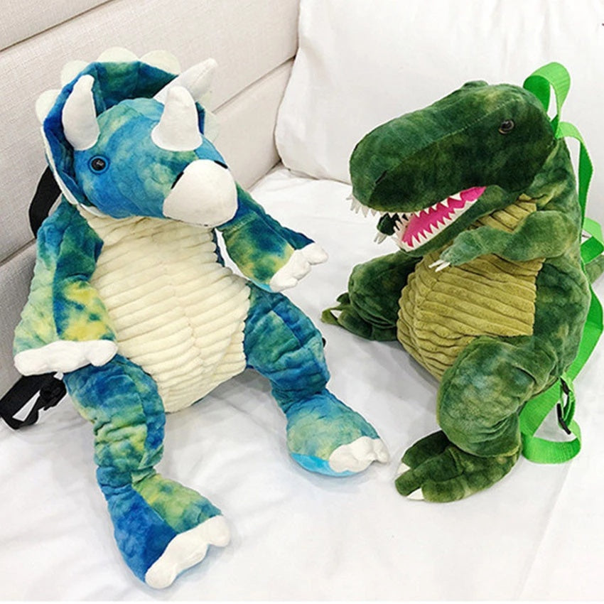 Creative 3D Dinosaur Backpack for Children Cartoon Animal Plush Dinosaurs Bag Cute Funny Parent-child Bags for Girl Boys 🇨🇳