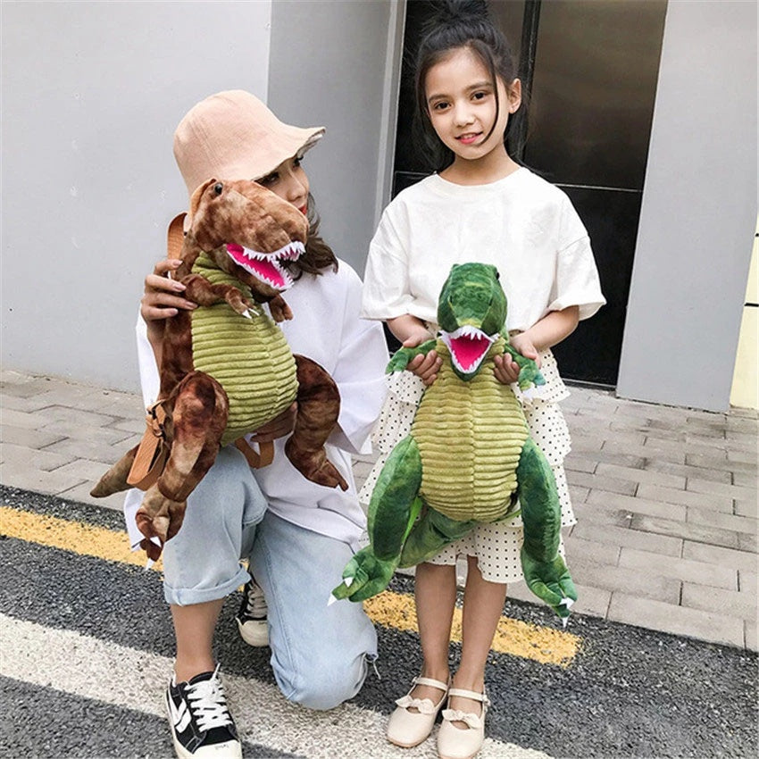 Creative 3D Dinosaur Backpack for Children Cartoon Animal Plush Dinosaurs Bag Cute Funny Parent-child Bags for Girl Boys 🇨🇳