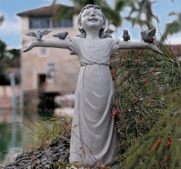 Lawn-Ornament Planter-Basket Statue-Sculpture Figurine Yard Decor Flower-Girl Garden 🇨🇳