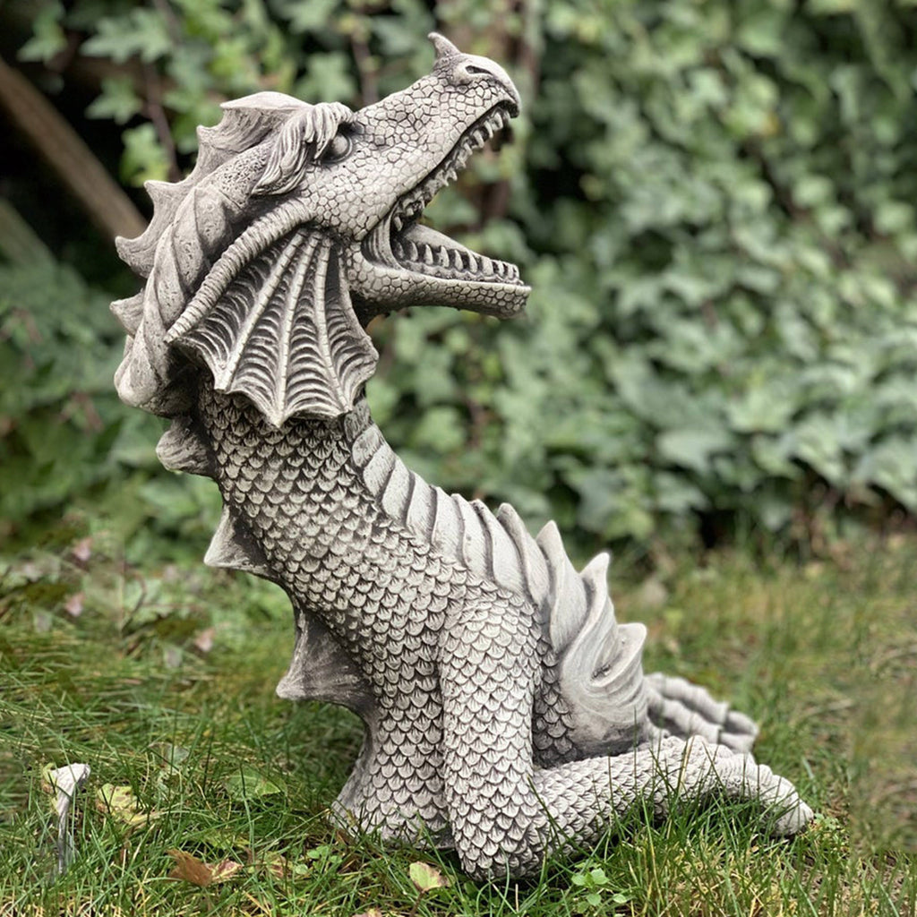 Large Dragon Gothic Garden Decor Statue Castle Moat Lawn Statue Garden Sculptures & Statues Funny Yard Garden Outdoor Figurine 🇨🇳