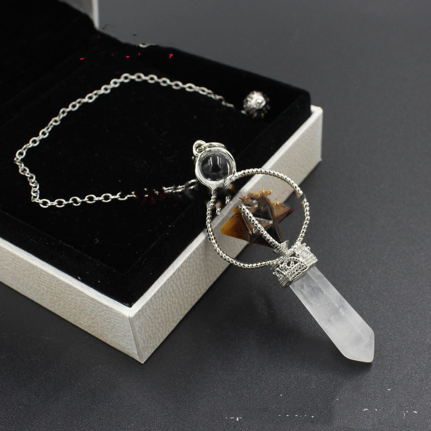 Natural Gemstones Merkaba Pendulum Healing Crystal 🇨🇳