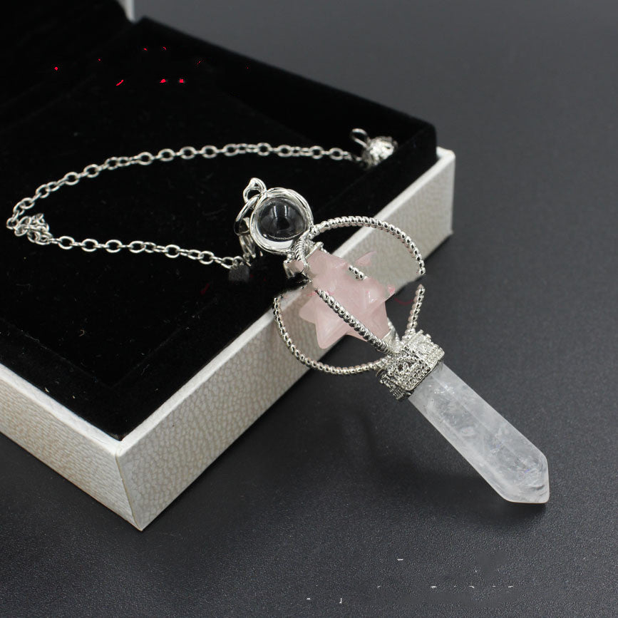 Natural Gemstones Merkaba Pendulum Healing Crystal 🇨🇳