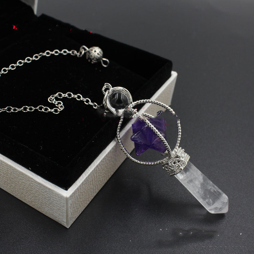 Natural Gemstones Merkaba Pendulum Healing Crystal 🇨🇳