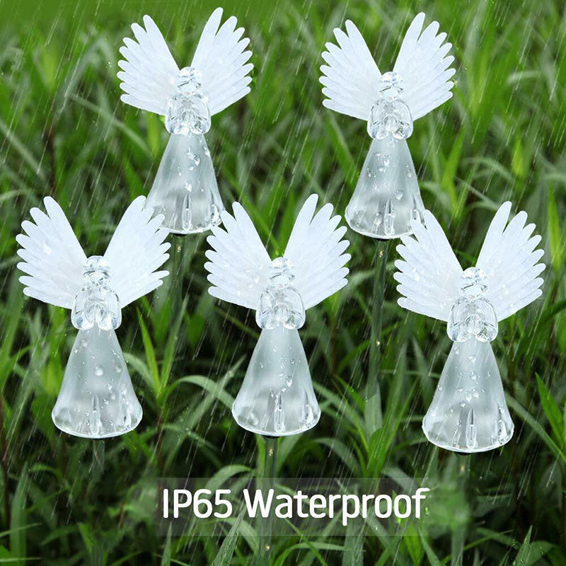 Colorful Color Changing Solar Angel Lights Outdoor Garden Courtyard Path Decorative Light Wings Wings Souvenir Decoration 🇨🇳