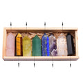 Donghai Natural Crystal Single Pointed Column Set White Crystal  Crystal Eight-Color Wooden Box 🇨🇳