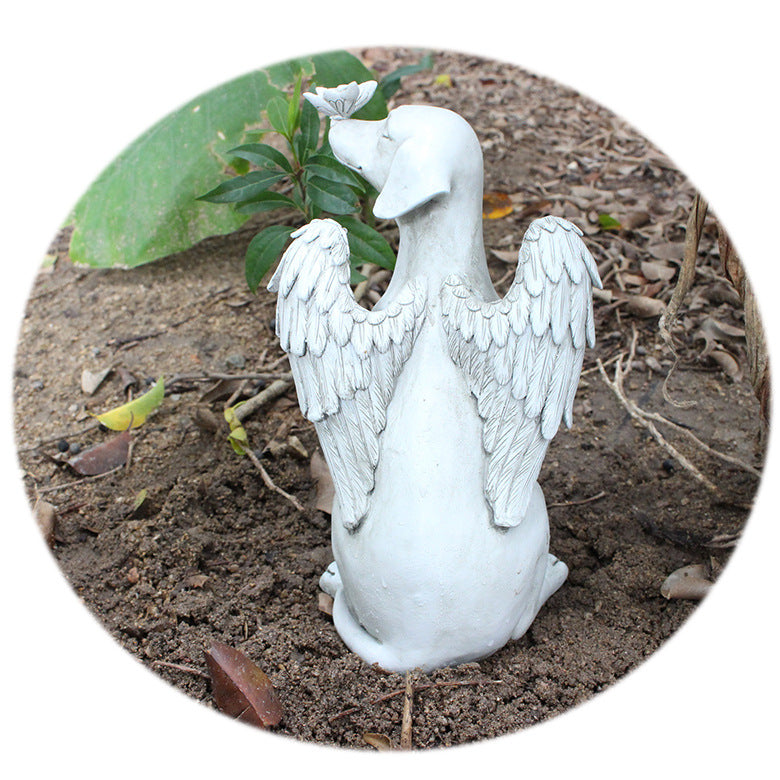 Angel Dog Decoration Creative Resin Pet Garden Animal Statue Decoration 🇨🇳
