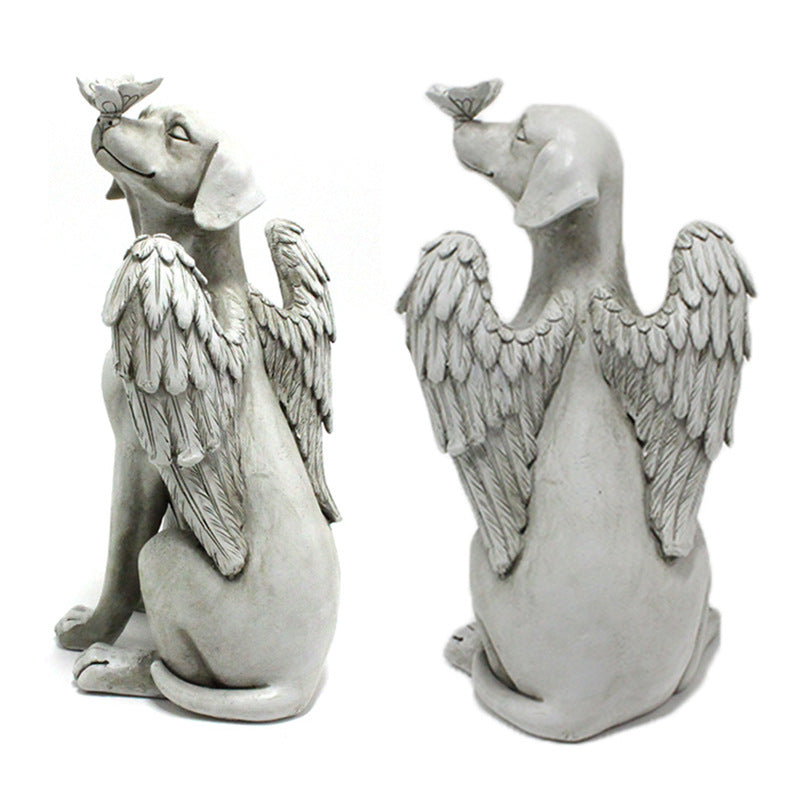 Angel Dog Decoration Creative Resin Pet Garden Animal Statue Decoration 🇨🇳