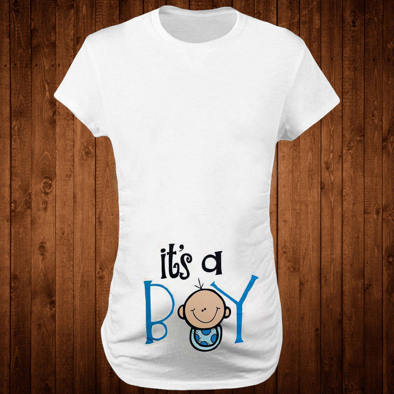 Women T-Shirts Slim Maternity Funny Letter Tops O-Neck Pregnancy Women 🇨🇳