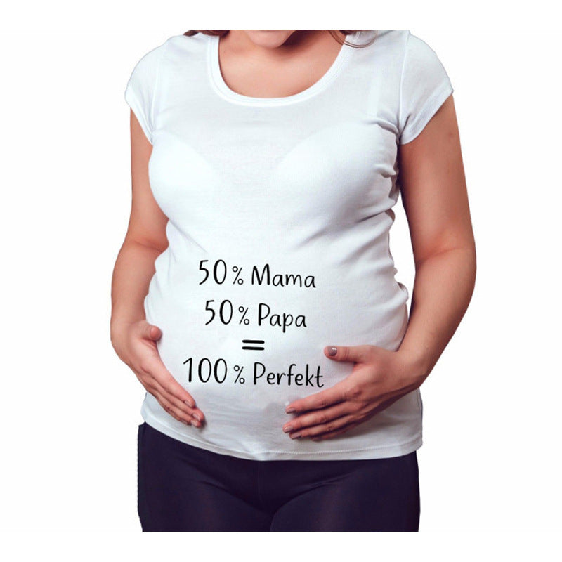 Women T-Shirts Slim Maternity Funny Letter Tops O-Neck Pregnancy Women 🇨🇳