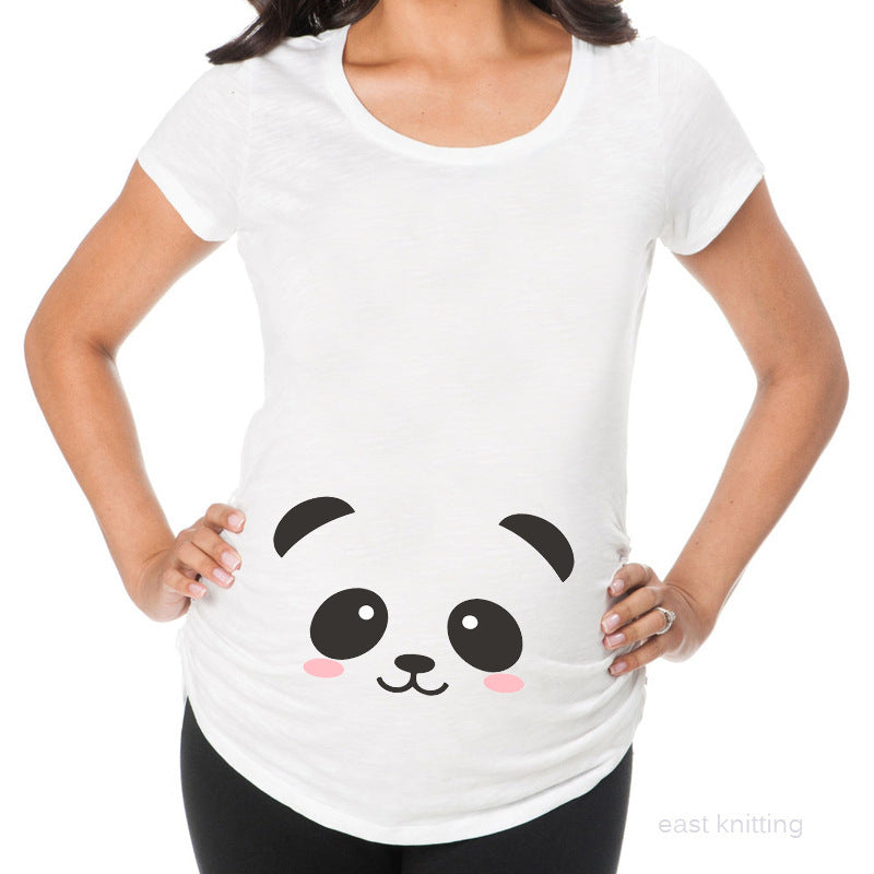 Women T-Shirts Slim Maternity Funny Letter Tops O-Neck Pregnancy Women 🇨🇳