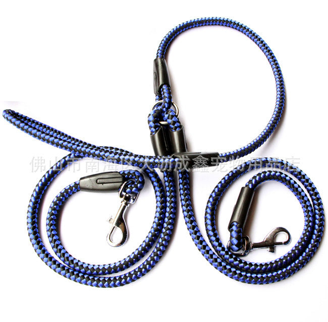 Double-Ended Traction Rope For Walking The Dog Hand-Double-Ended Traction Rope One Plus Two Leash Collar Pet Supplies Dog Collar 🇨🇳