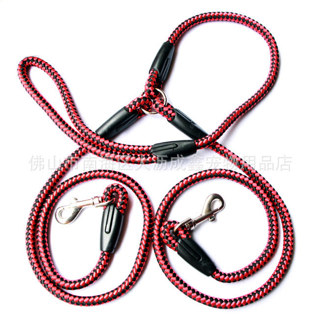 Double-Ended Traction Rope For Walking The Dog Hand-Double-Ended Traction Rope One Plus Two Leash Collar Pet Supplies Dog Collar 🇨🇳