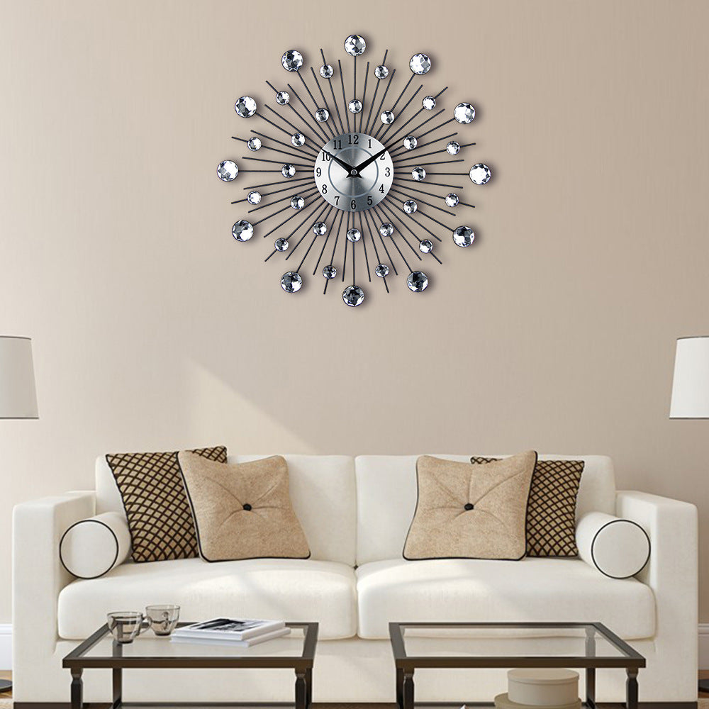 Mute Wall Clock Creative Living Room Decoration Big Clock Simple Round Wall Clock Art Electronic Clock Wall Watch 🇨🇳