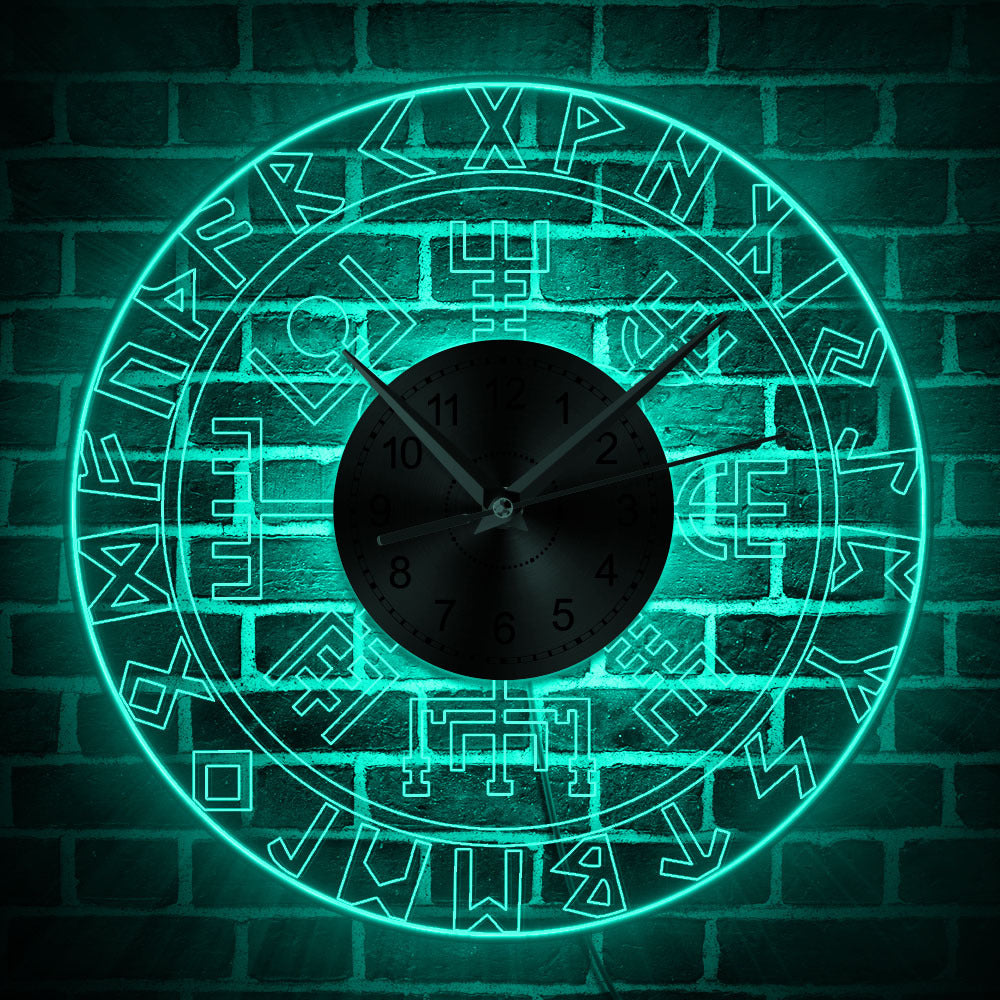 Viking Rune Transparent Acrylic Wall Clock 🇨🇳