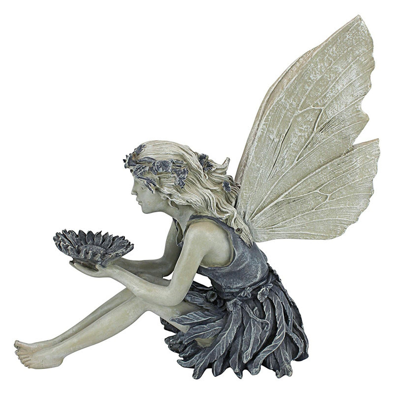 Fairy Sitting Garden Statue Ornament Decoration Resin Crafts Decor Accessories Home Landscaping Backyard Lawn Decoration 🇨🇳