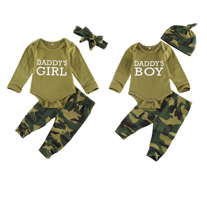 New Products Set Letter Camouflage Printed Children Set 🇨🇳
