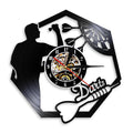 Wall Art Vinyl Clock Nightclub Bar Darts Game Record Wall Clock Modern 🇨🇳