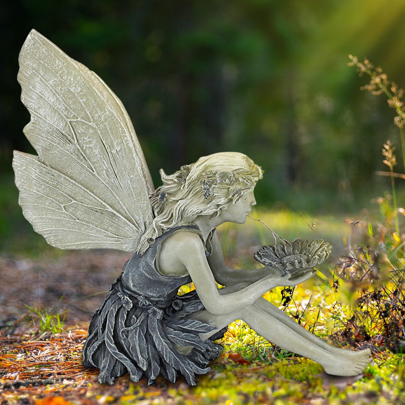 Fairy Sitting Garden Statue Ornament Decoration Resin Crafts Decor Accessories Home Landscaping Backyard Lawn Decoration 🇨🇳