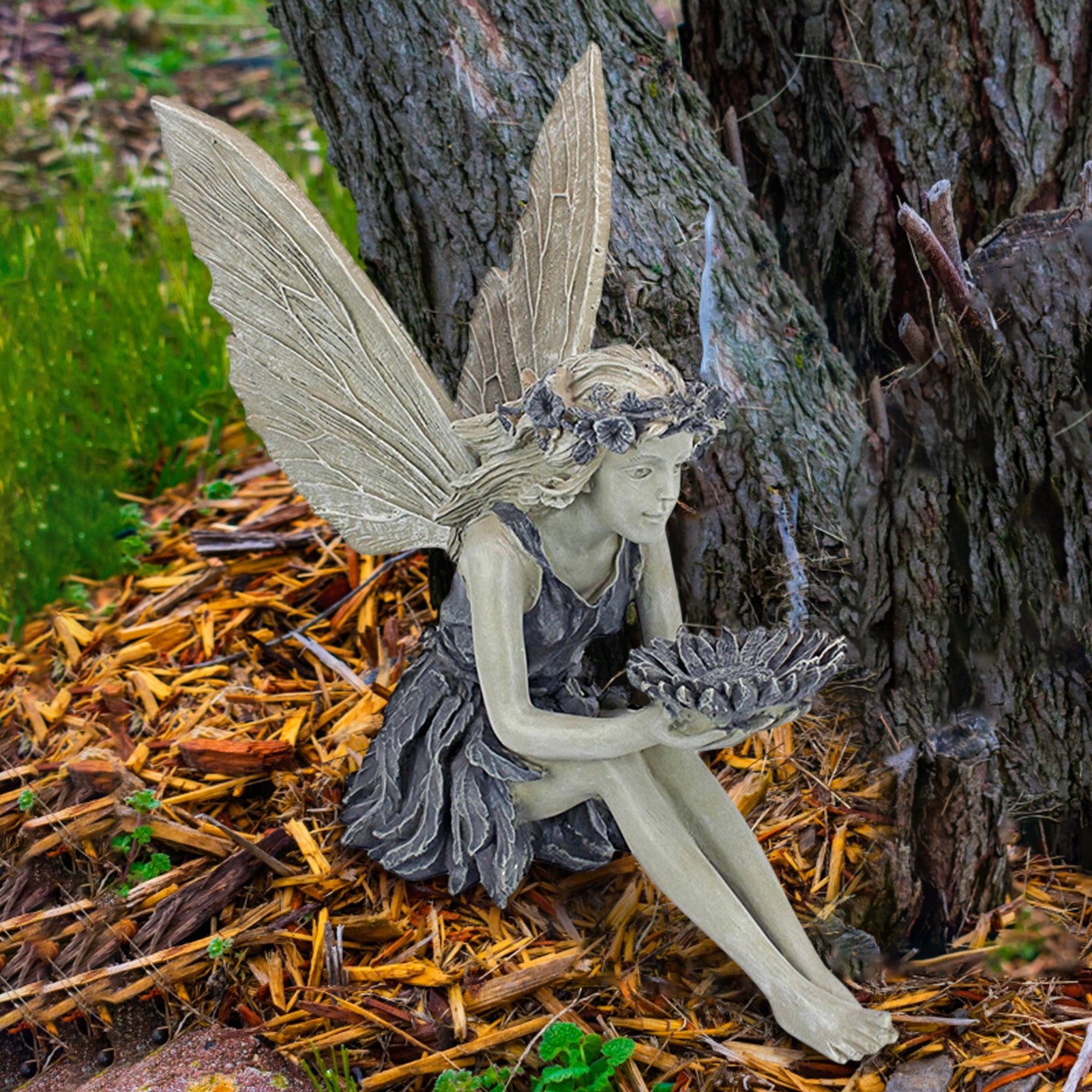 Fairy Sitting Garden Statue Ornament Decoration Resin Crafts Decor Accessories Home Landscaping Backyard Lawn Decoration 🇨🇳