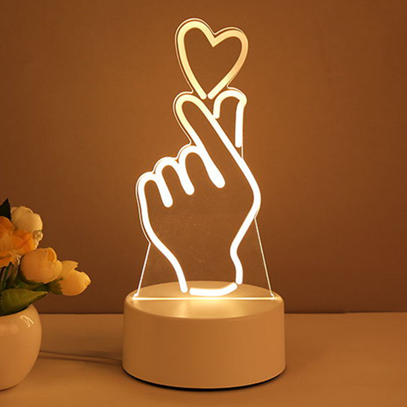 3D Lamp Acrylic USB LED Night Lights Neon Sign Lamp 🇨🇳