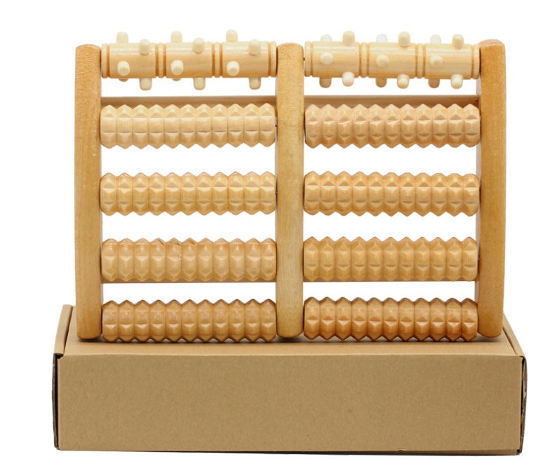 Newly Dual Wooden Foot Massager Roller Relieves Plantar Fasciitis Heel Arch Pain Stress Relief 🇨🇳