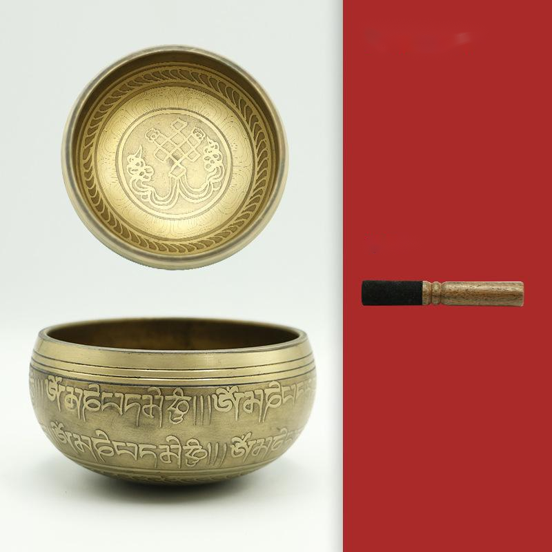 Yoga Meditation Singing Bowl Auspicious Knot Handmade Buddha Sound Bowl 🇨🇳