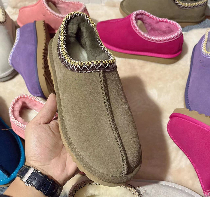 Snow boots low cut short tube flat bottomed casual shoes/slippers 🇨🇳