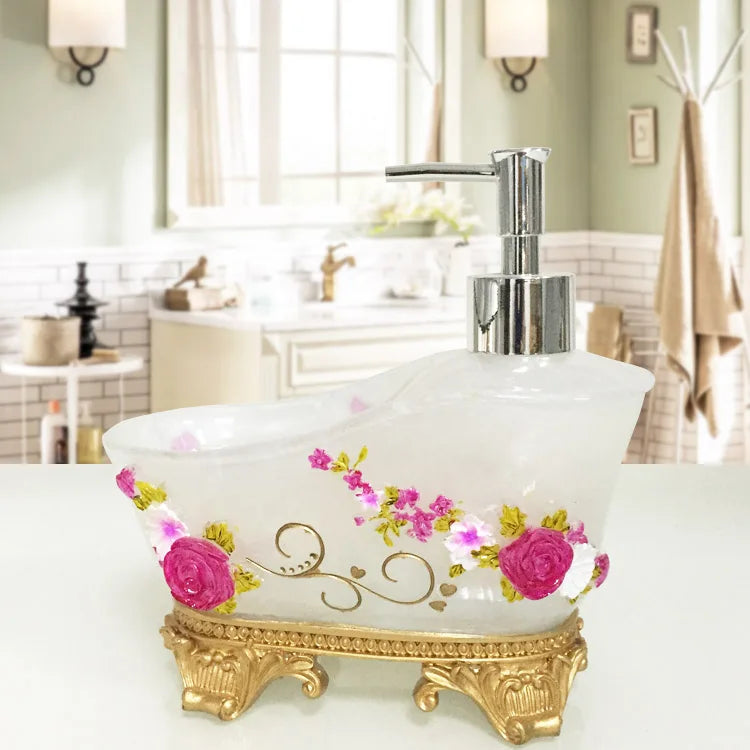 Liquid Soap Bottle Resin Bathtub Shape Bathroom Sanitizer Bottle 🇨🇳