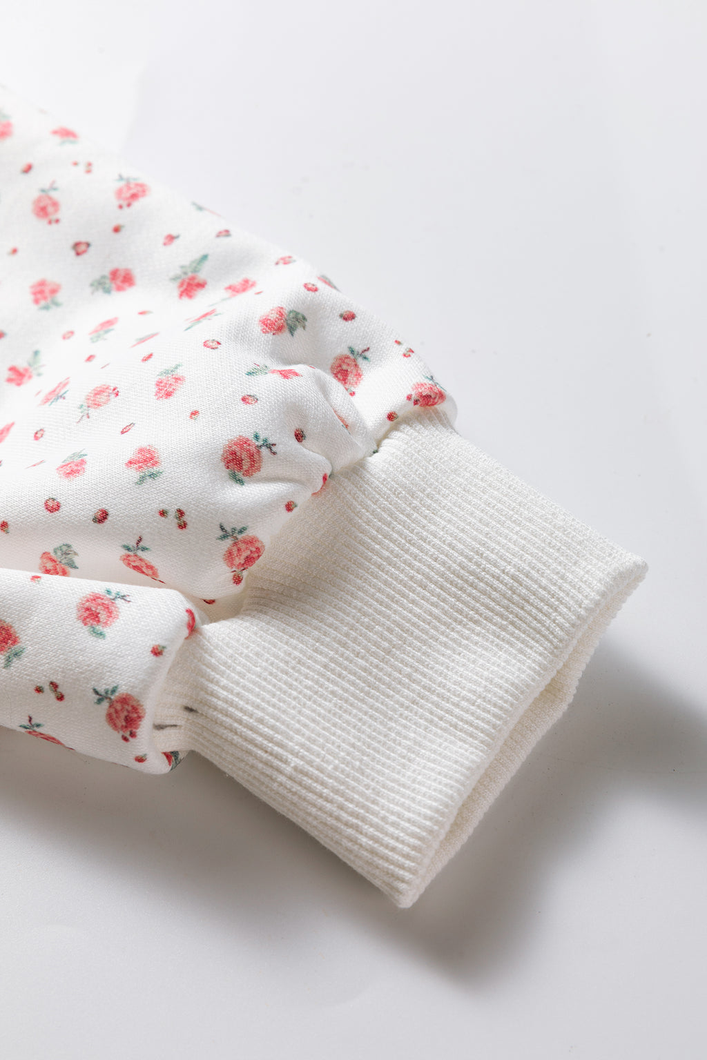 Pink Floral Print Kangaroo Pocket Hoodie Sheath Sweatpants Set 🇺🇸