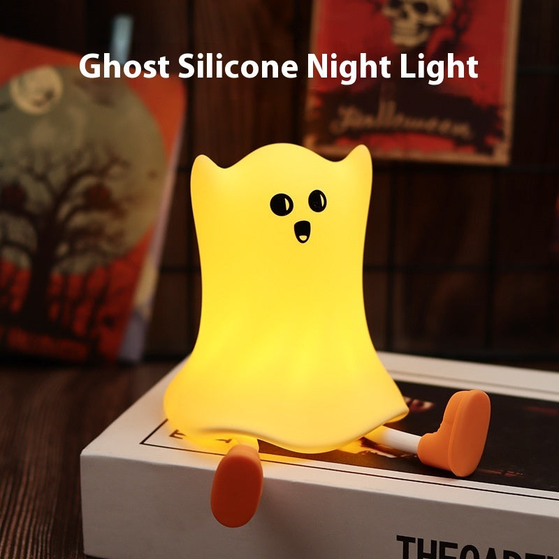 Halloween Silicone Ghost Shaped Bedside Lamp With Touch Control Soft Glow For Water-resistant Decoration 🇨🇳