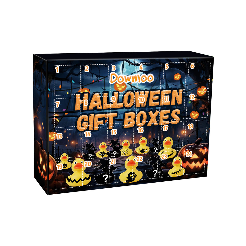 Dowmoo Halloween Duck Blind Box Countdown 24 Grid Surprise Decoration Rubber Duck Blind Box Toy 🇨🇳